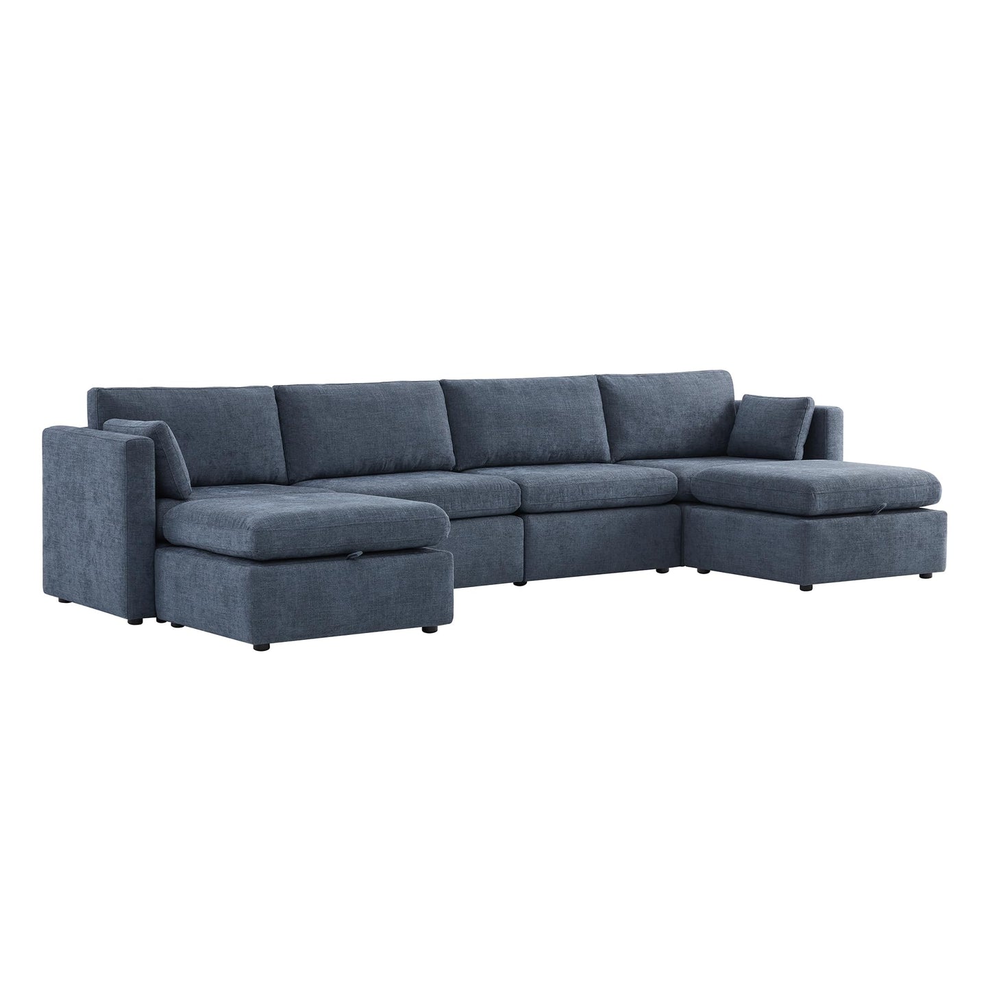 U-Shaped Modular Sofa Set, Extra Large Sectional Couch with Reversible Chaise, 146 inch Width EK HOME FURNITURE