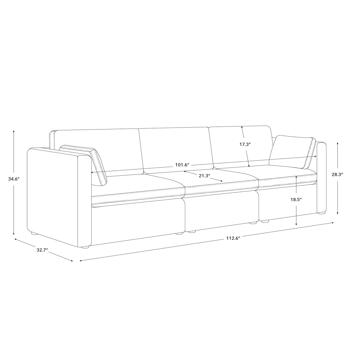 U-Shaped Modular Sofa Set, Extra Large Sectional Couch with Reversible Chaise, 146 inch Width EK HOME FURNITURE