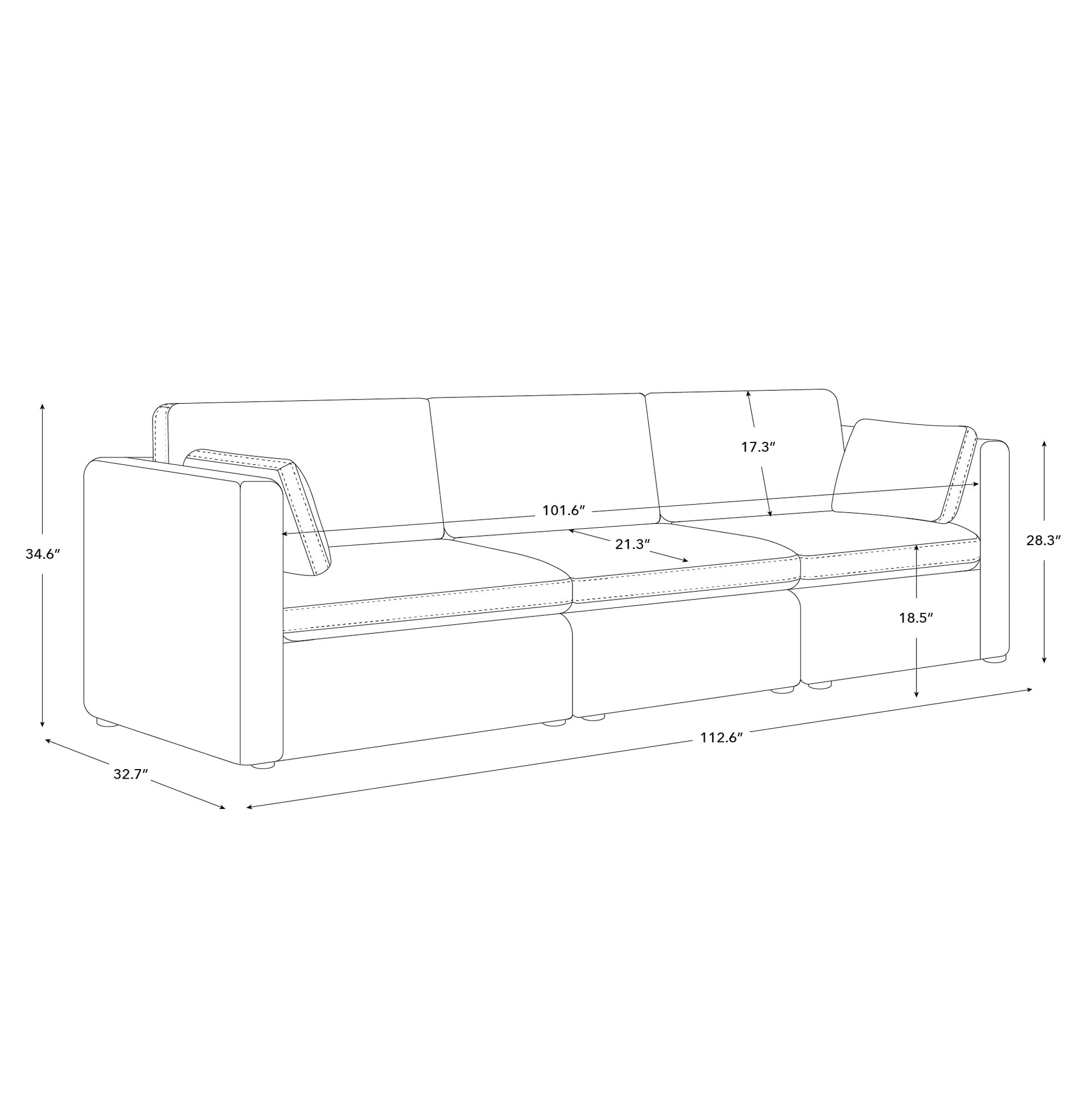 U-Shaped Modular Sofa Set, Extra Large Sectional Couch with Reversible Chaise, 146 inch Width EK HOME FURNITURE