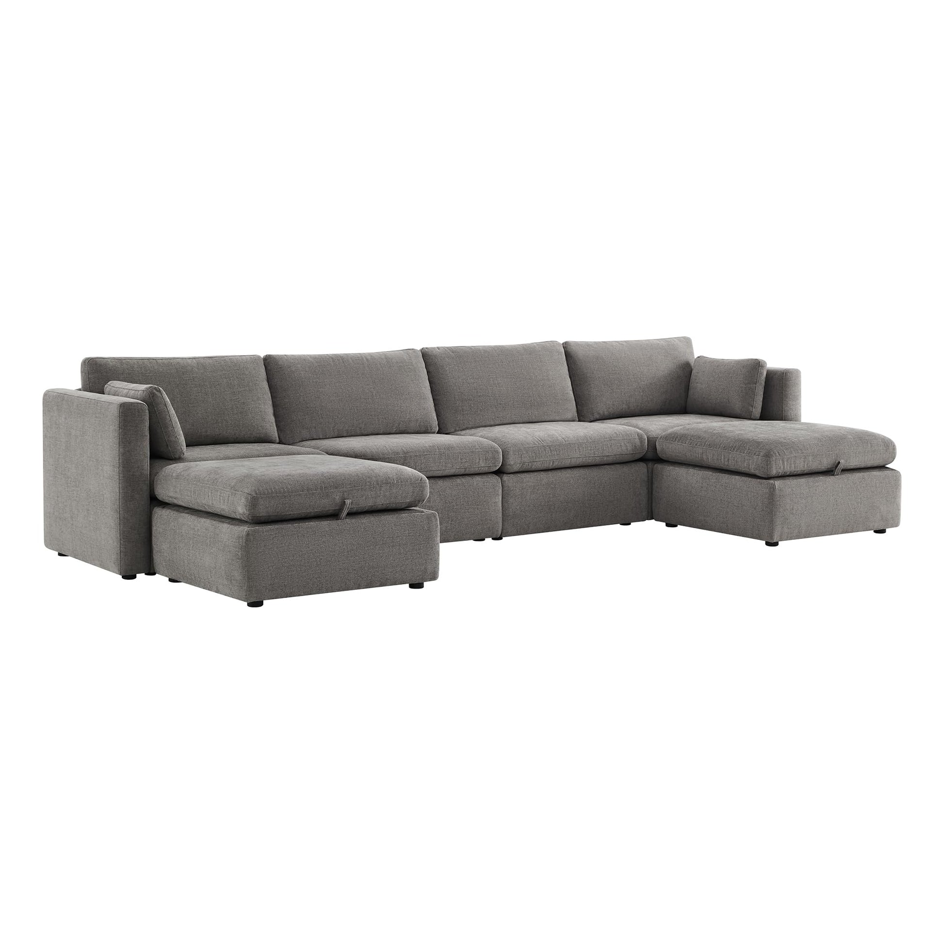 U-Shaped Modular Sofa Set, Extra Large Sectional Couch with Reversible Chaise, 146 inch Width EK HOME FURNITURE