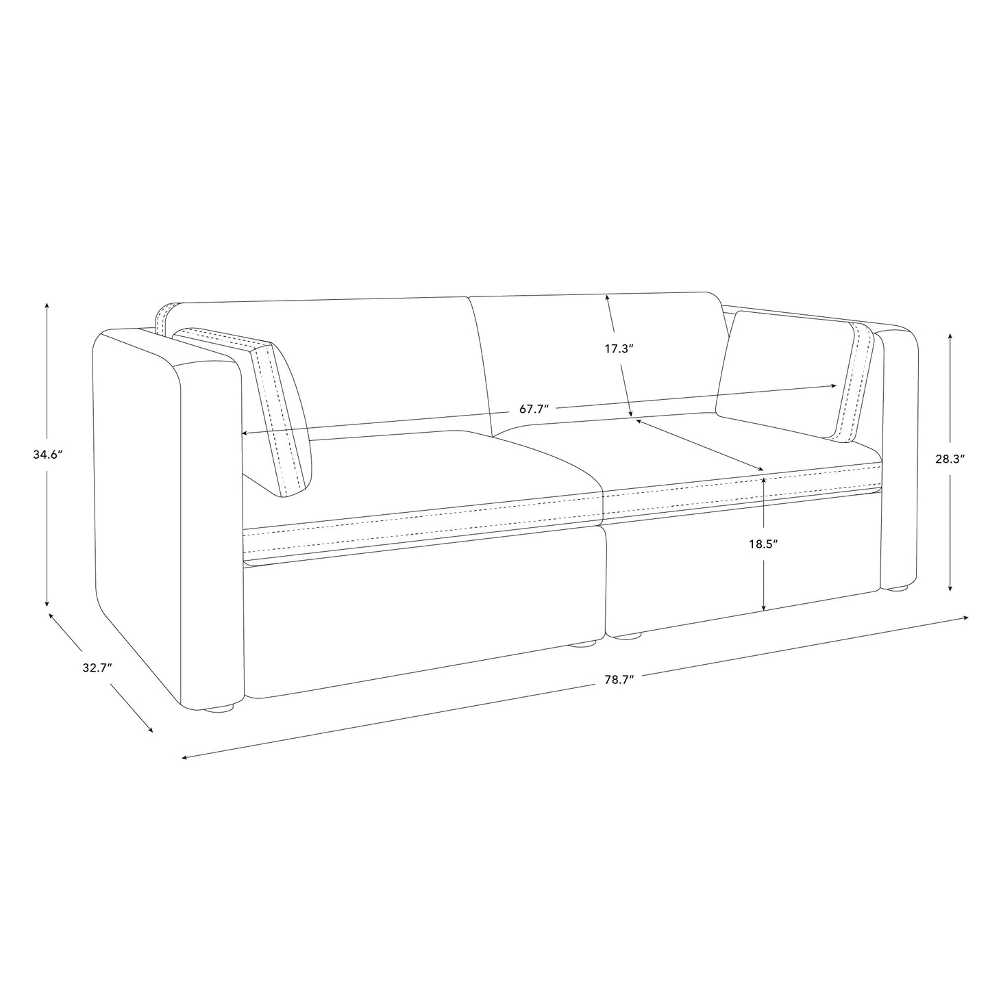 U-Shaped Modular Sofa Set, Extra Large Sectional Couch with Reversible Chaise, 146 inch Width EK HOME FURNITURE