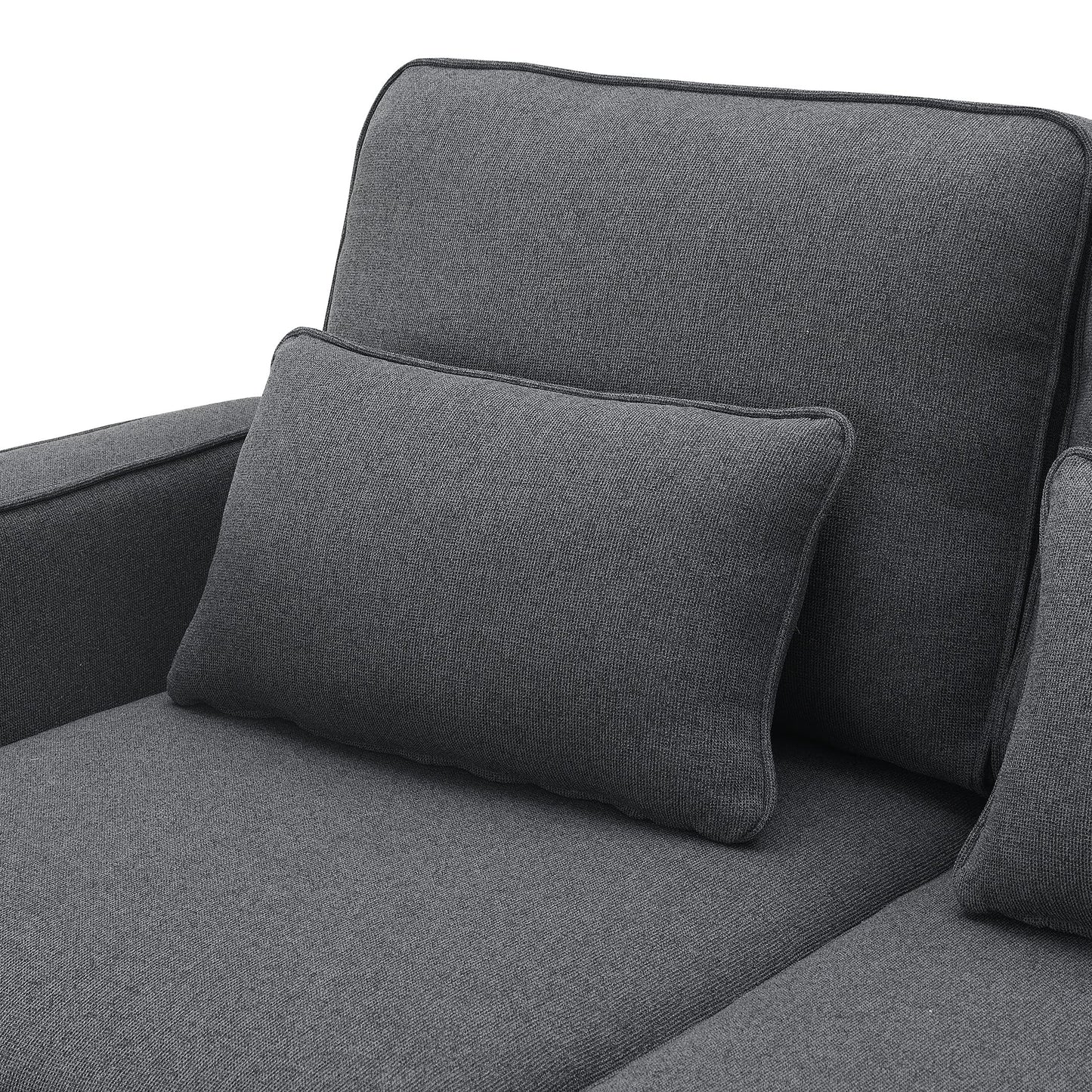 Upholstered Sectional Sofa with Console, 2 Cup Holders and 2 USB Ports & Wirelessly Charged EK HOME FURNITURE